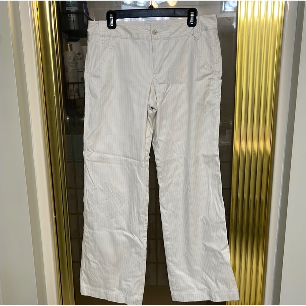 Banana Republic Cream Pin Stripe Pants